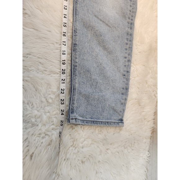 American Eagle Womens Light Blue  Stretch High Rise Mom‎ Straight Jeans Size 8 - Picture 8 of 8